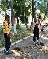 Аркадакское студенчество включилось в большую осеннюю уборку города