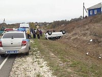 На малиновской горе перевернулась "Лада Калина"