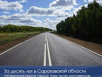 За десять лет в Саратовской области отремонтировали свыше трех тысяч километров дорог