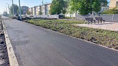 В строящемся парке «Юность» по ул. Ленина началось асфальтирование