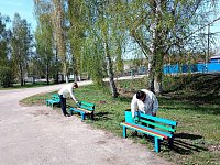 Краснознаменцы продолжают благоустраивать свою территорию