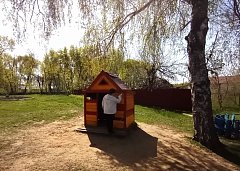 Краснознаменцы продолжают благоустраивать свою территорию