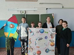 Ольшанские юные жители отметили 65 лет с момента первого полёта человека в космос 