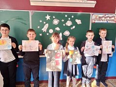 Ольшанские юные жители отметили 65 лет с момента первого полёта человека в космос 