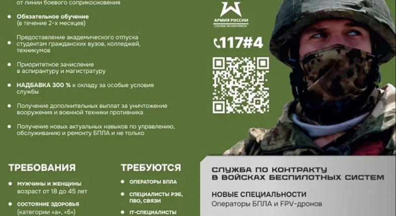 Ведется набор на военную службу операторов БПЛА, специалистов связи и IT-специалистов